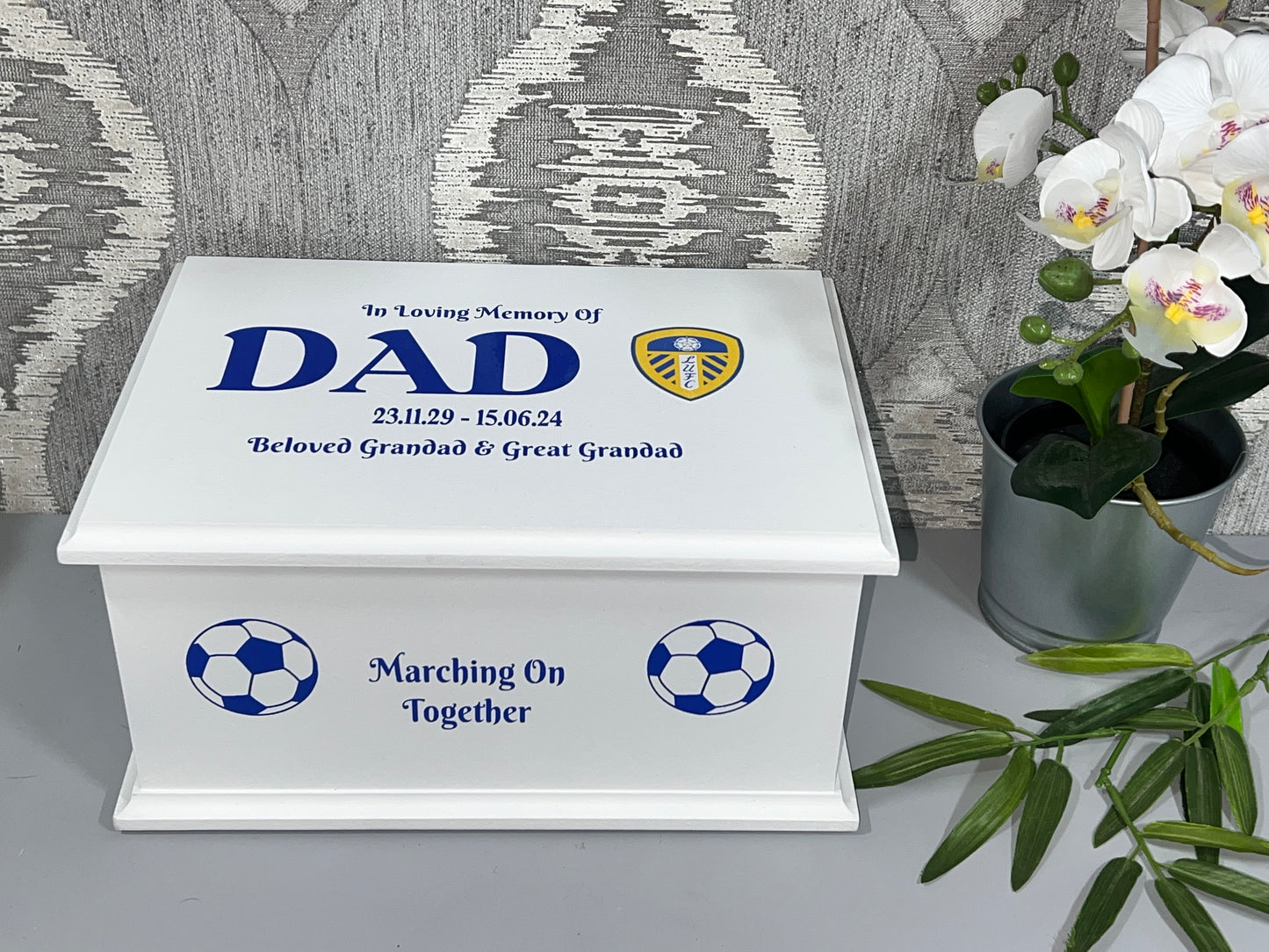 Large Football Themed Casket