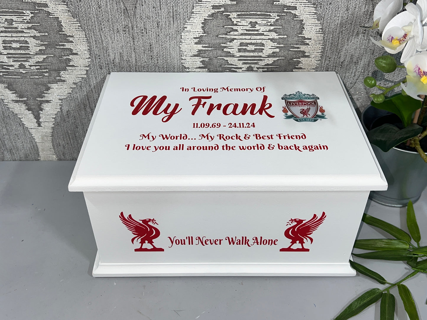 Large Football Themed Casket