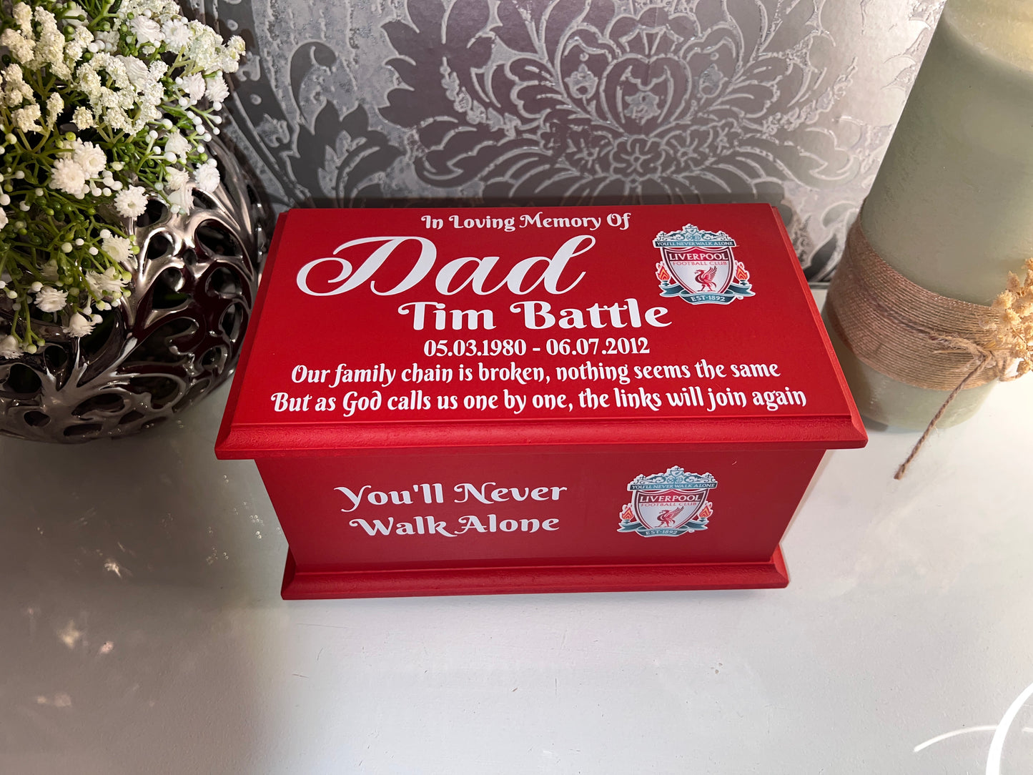 Part Ashes Football Themed Casket