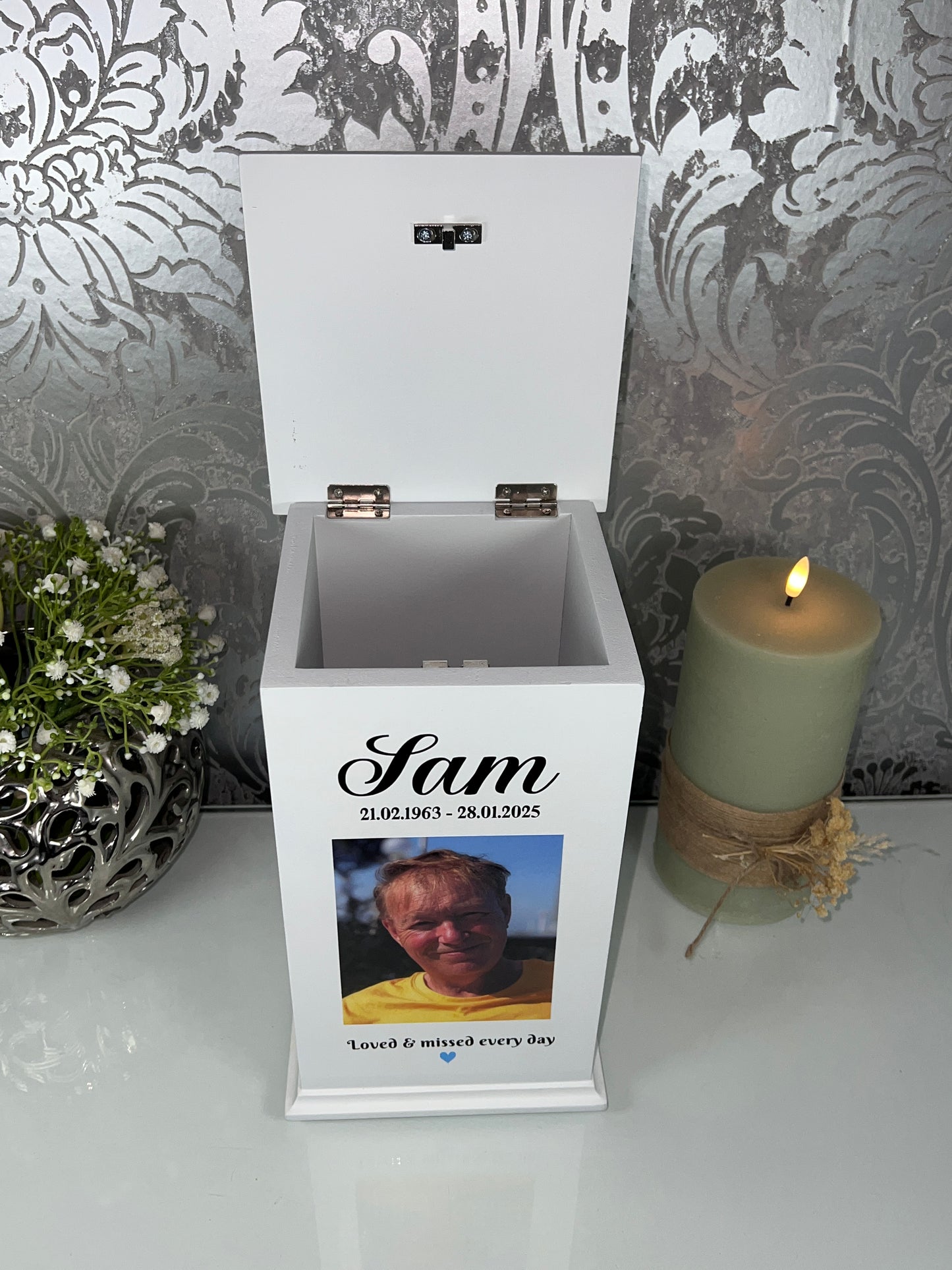 Forever in Our Hearts Casket With Photo