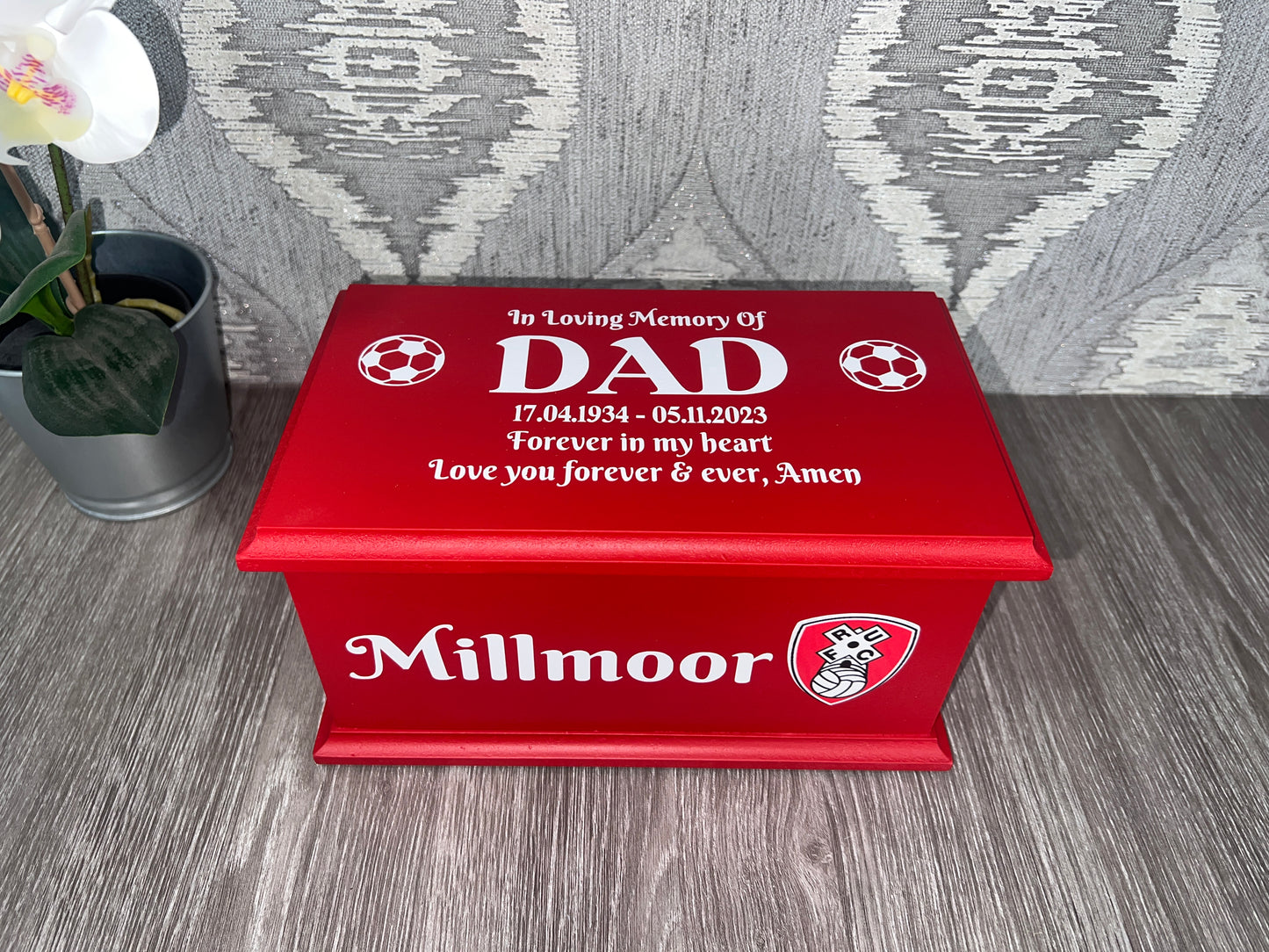 Part Ashes Football Themed Casket