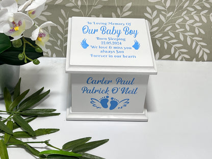 Safe In Heavens Arms Casket With Photo