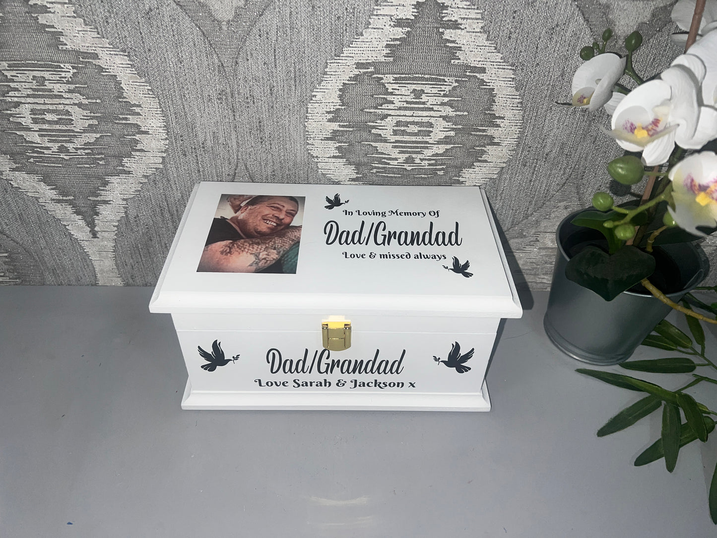 Part Ashes - Eternal Light Casket With Front Lock And Photo