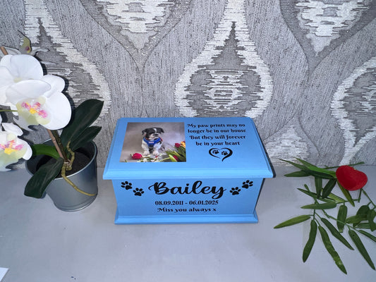 Peaceful Paws Casket With Photo