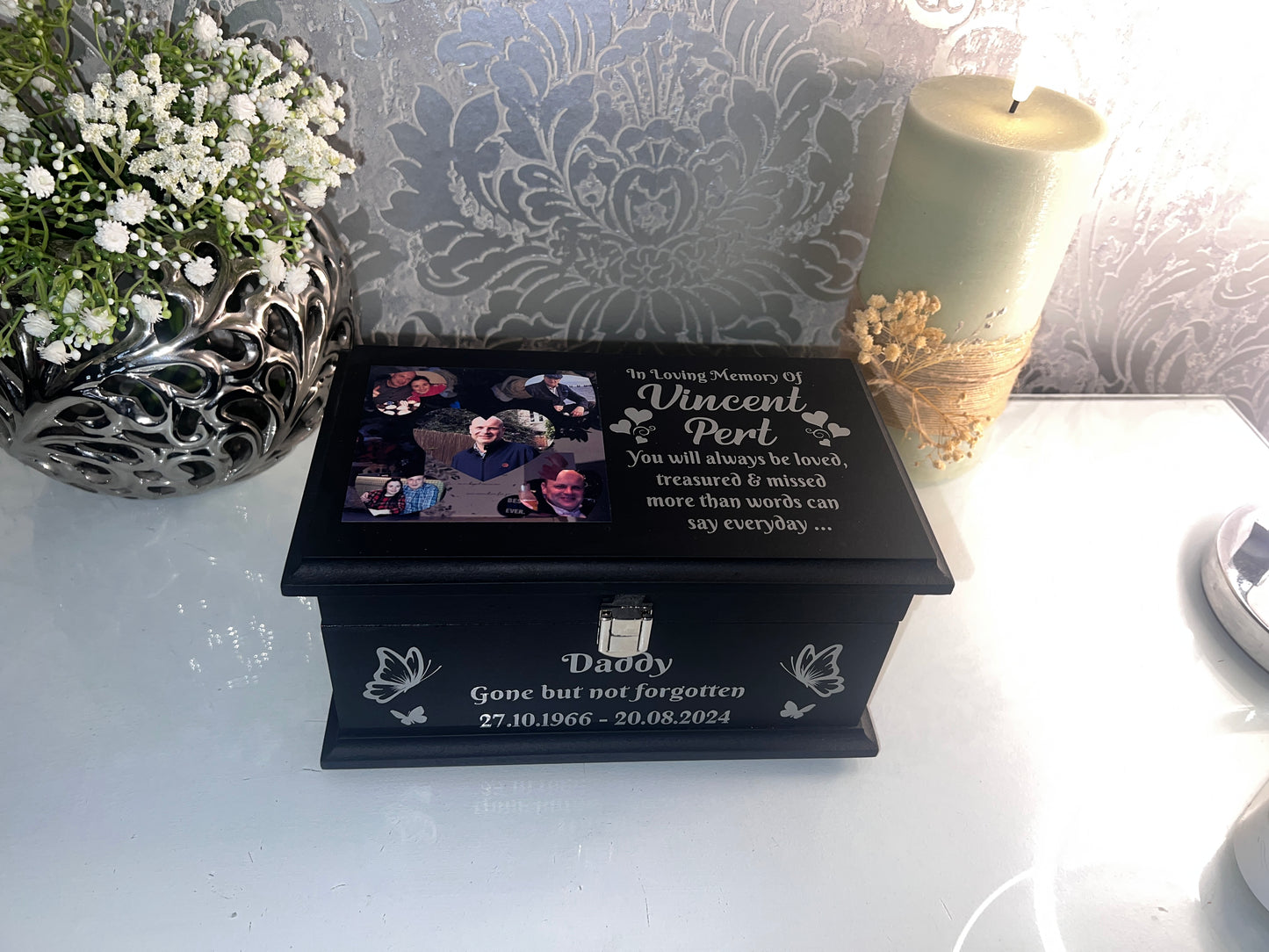 Part Ashes - Eternal Light Casket With Front Lock And Photo