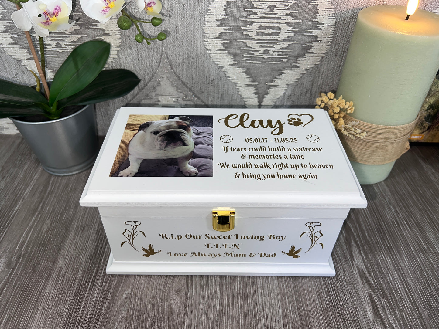 Faithful Friend Casket With Front Lock And Photo
