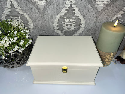 Large Plain Ashes Casket with Lock | Handmade Wooden Memorial Box
