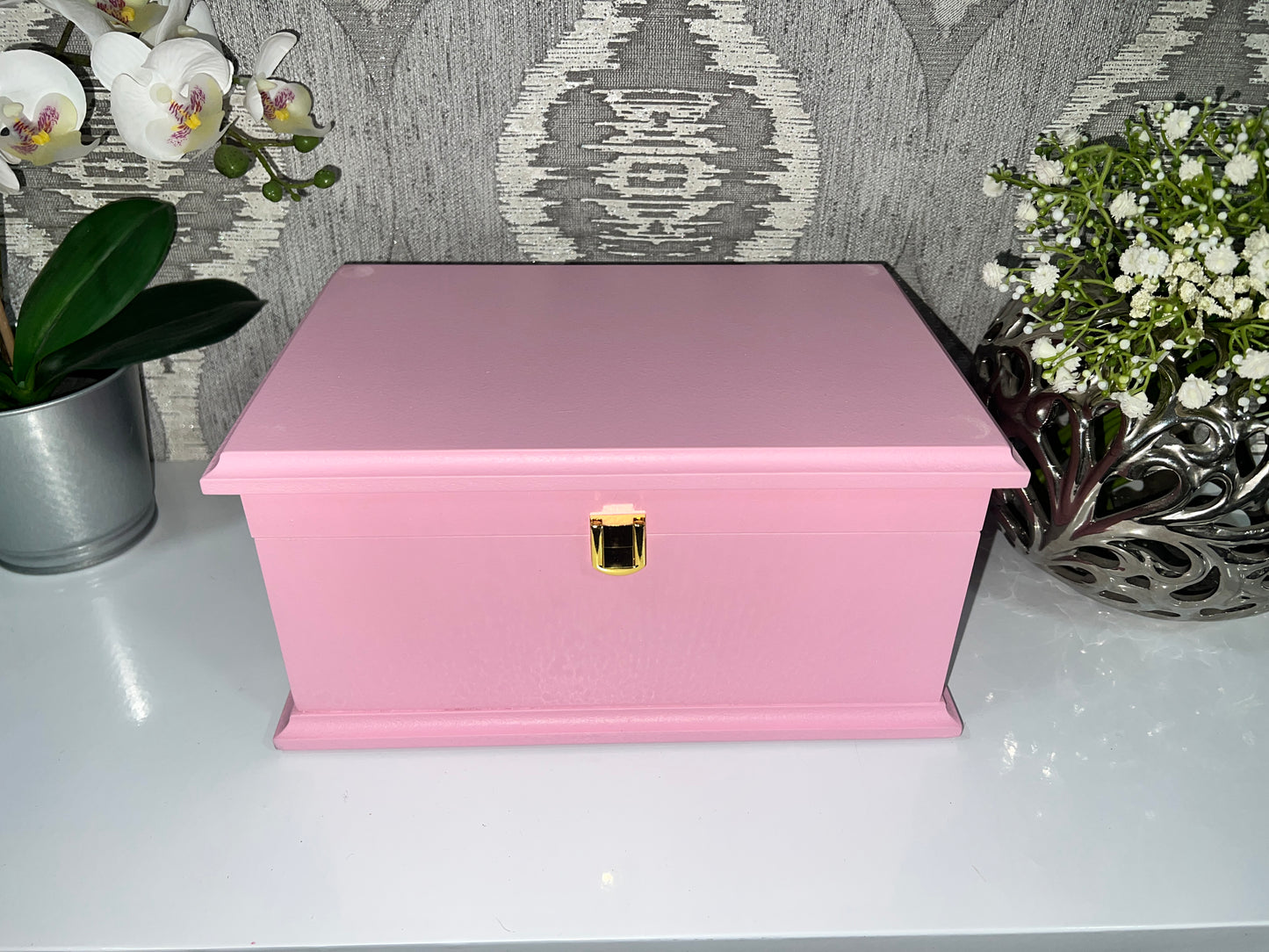 Large Plain Ashes Casket with Lock | Handmade Wooden Memorial Box
