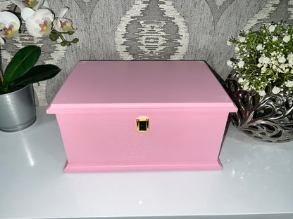 Large Plain Ashes Casket with Lock | Handmade Wooden Memorial Box