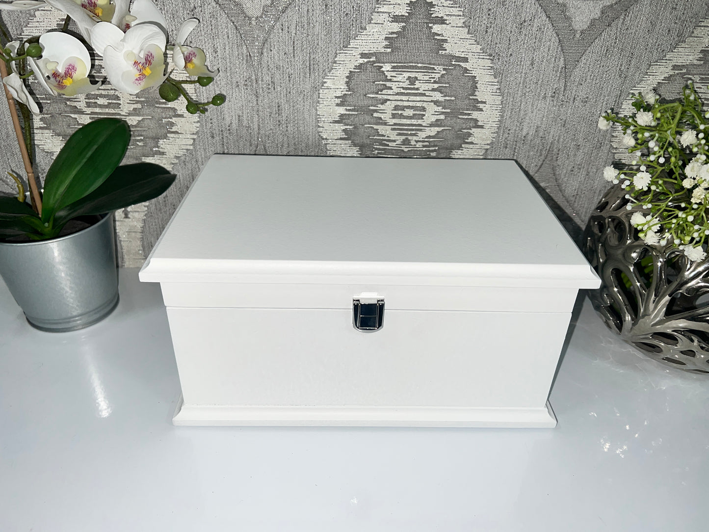 Large Plain Ashes Casket with Lock | Handmade Wooden Memorial Box