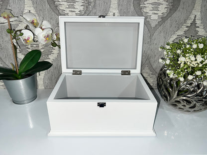 Large Plain Ashes Casket with Lock | Handmade Wooden Memorial Box