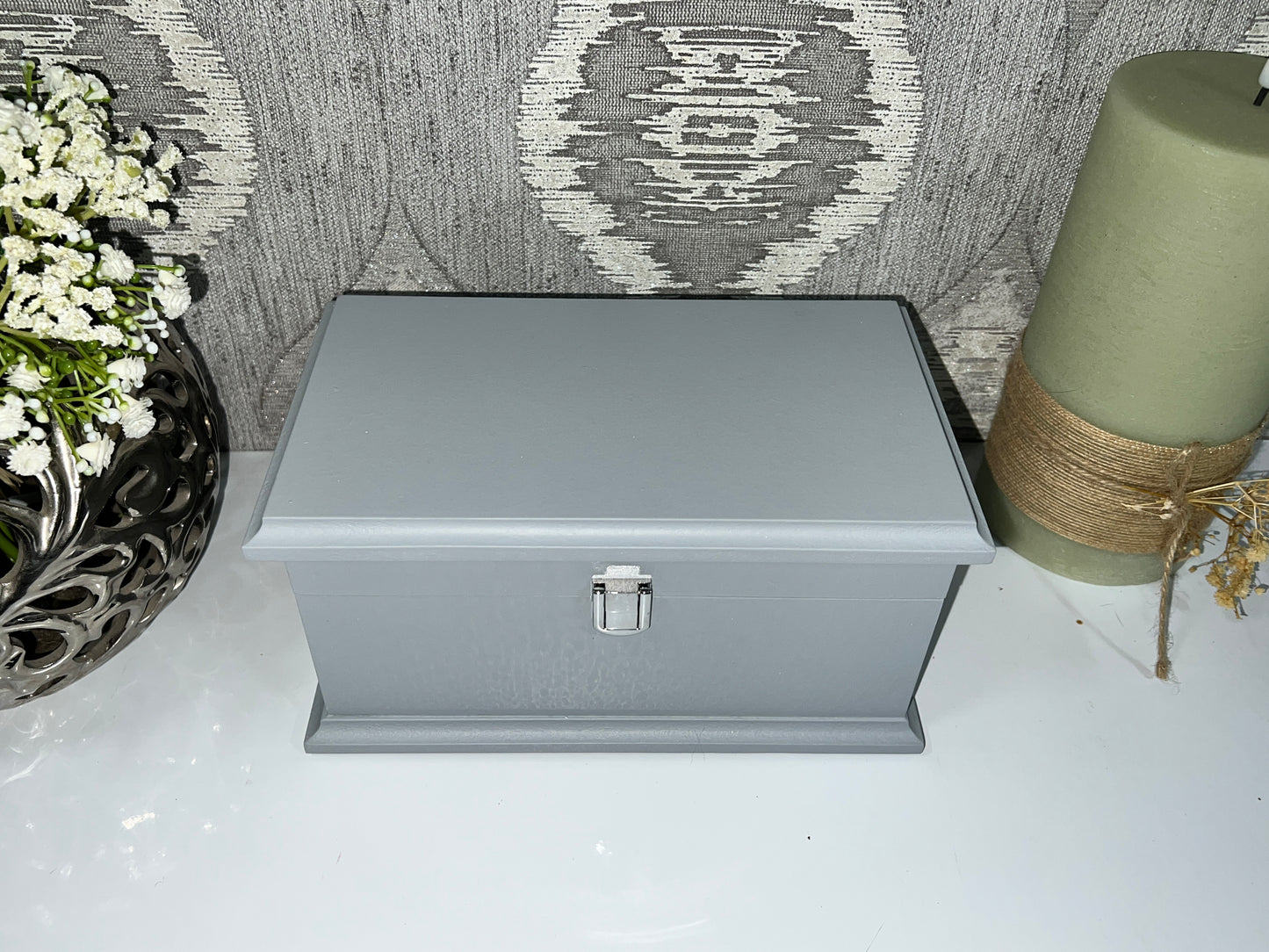 Large Plain Ashes Casket with Lock | Handmade Wooden Memorial Box