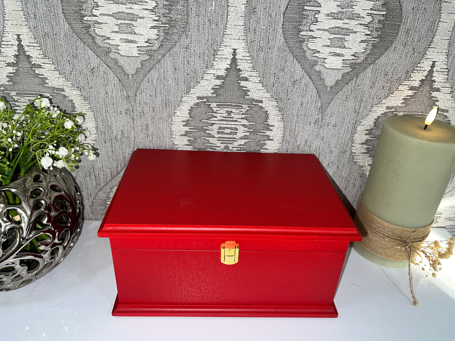 Large Plain Ashes Casket with Lock | Handmade Wooden Memorial Box