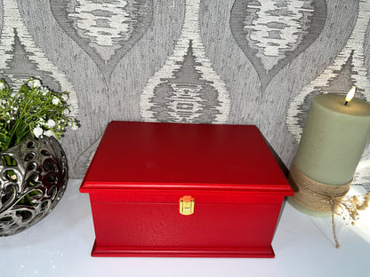 Large Plain Ashes Casket with Lock | Handmade Wooden Memorial Box