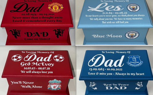 Part Ashes Football Themed Casket