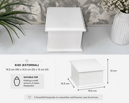 Small Plain Ashes Casket | Handmade Wooden Memorial Box