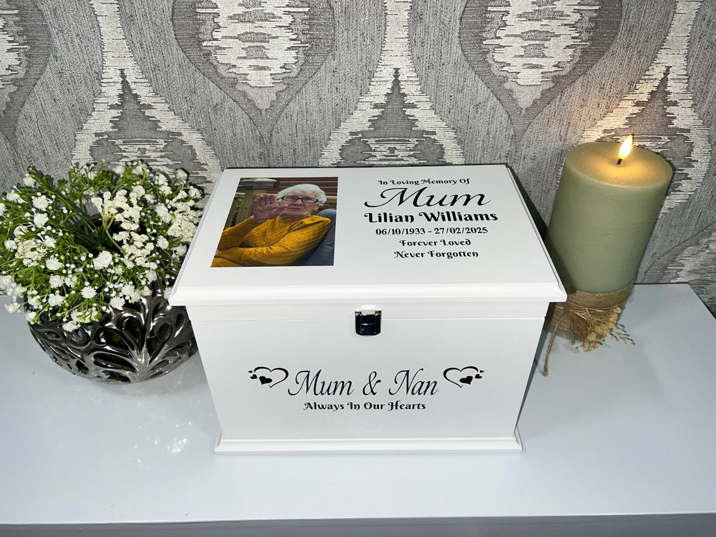 Personalised Extra Large Ashes Casket for Two Adults